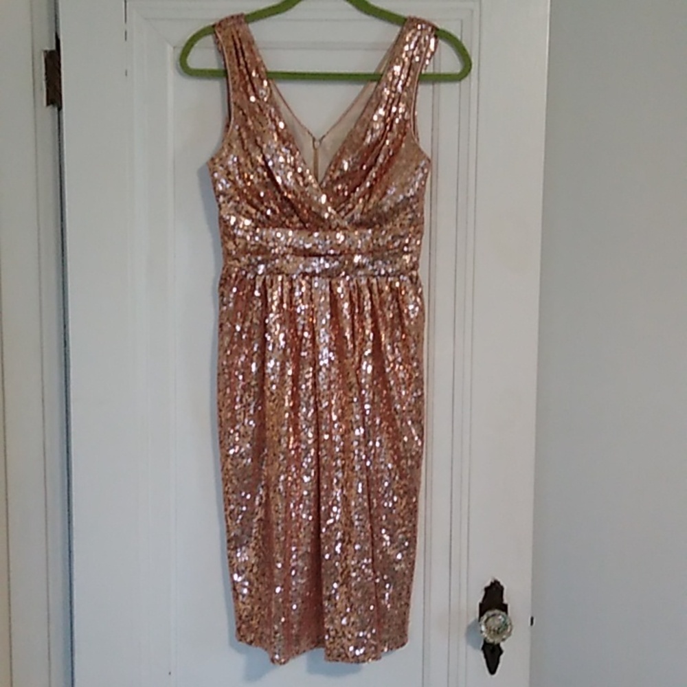 Champagne Mini Sequins Party Dress